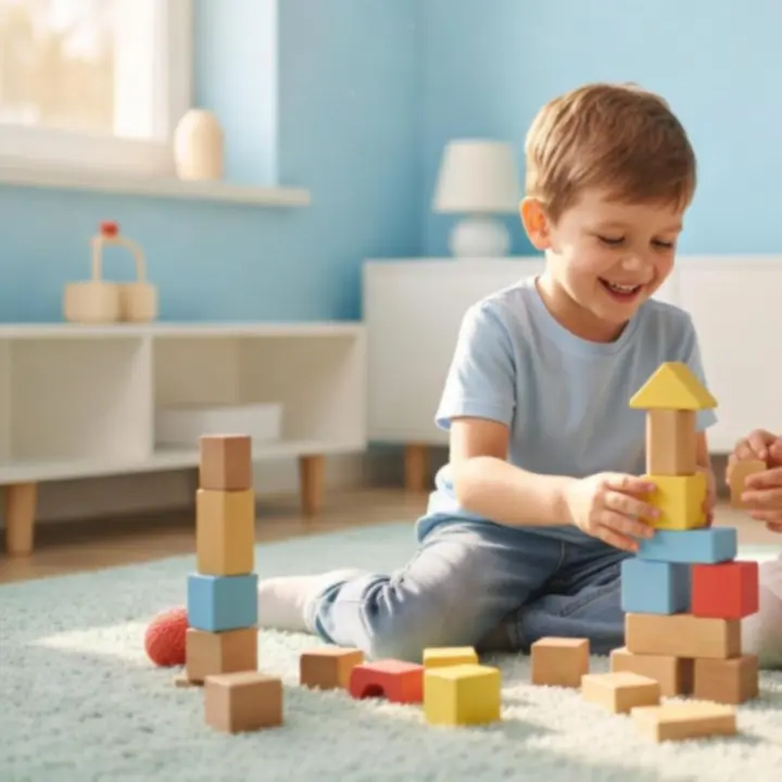 Dzieci bawiące się edukacyjnymi zabawkami