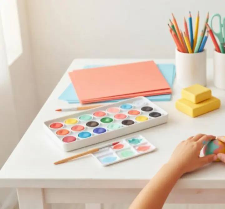 Przygotowanie do kreatywnej nauki z pastelowymi zabawkami