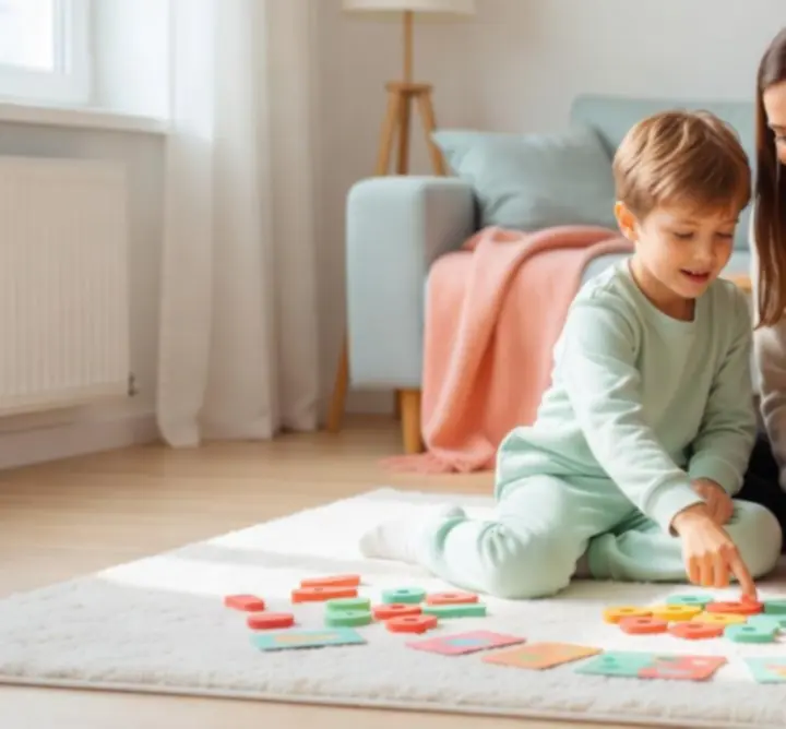 Rodzic i dziecko dzielący się edukacyjnym momentem nauki