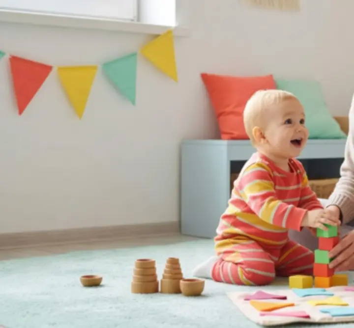 Rodzic i dziecko podczas bezpiecznej zabawy